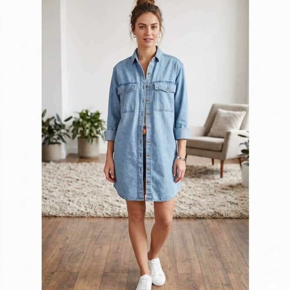 Universal Thread Blue Denim Dress, Size Small